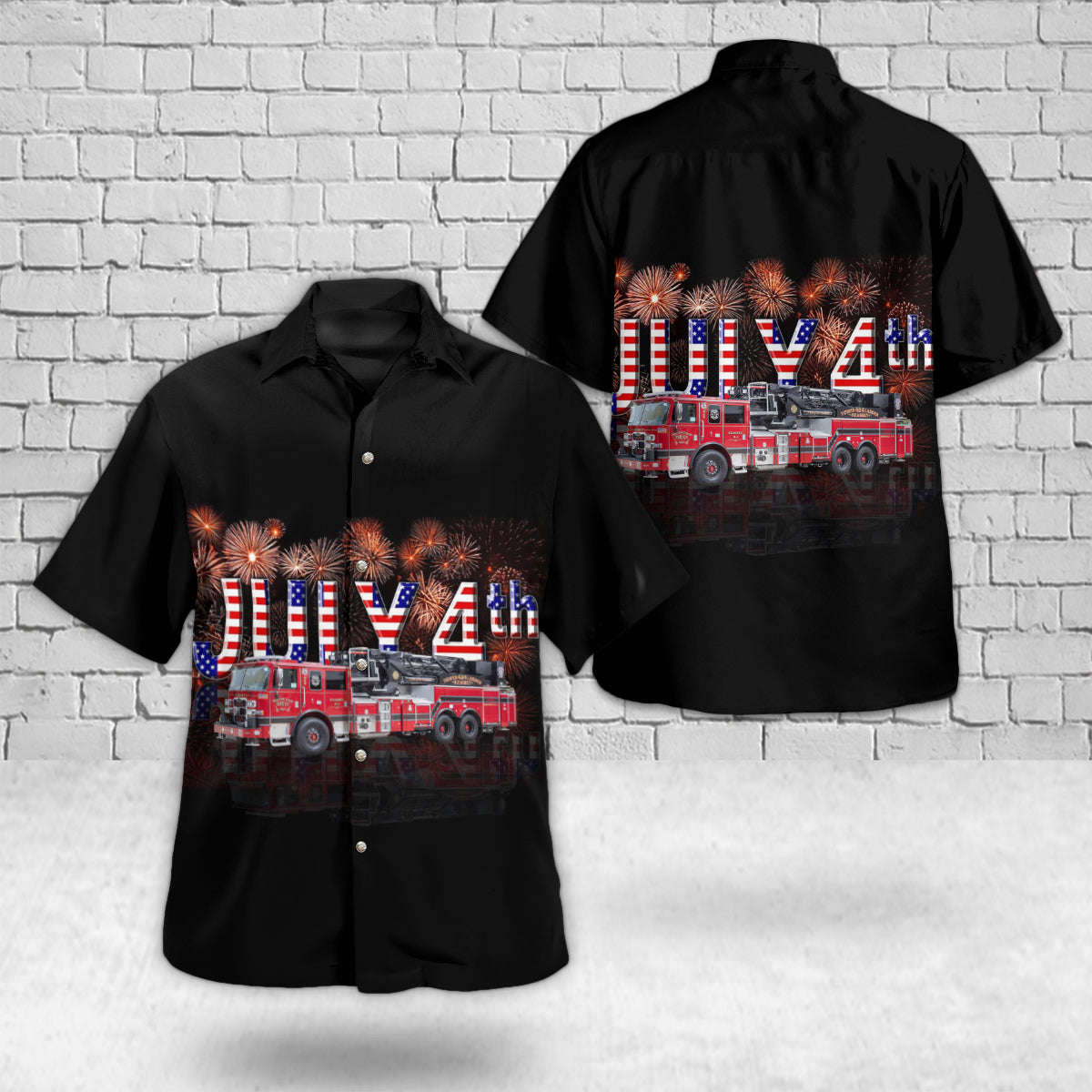 Keasbey, New Jersey, Woodbridge Township Fire District No.4, 4th Of July Hawaiian Shirt Gift for Men Dad Father Gift for Men Dad Father