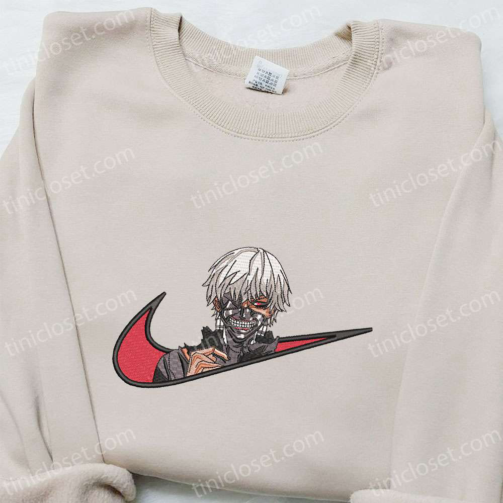 Ken Kaneki x Nike Swoosh Anime Sweatshirt: Tokyo Ghoul Embroidered Shirt Nike Inspired