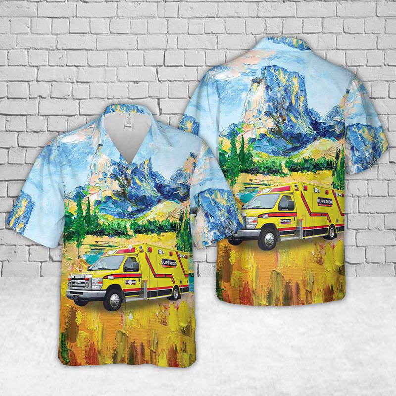 Kenosha, Wisconsin, Superior Air-Ground Ambulance Service of Wisconsin, Inc Hawaiian Shirt Gift for Men Dad Father Gift for Men Dad Father