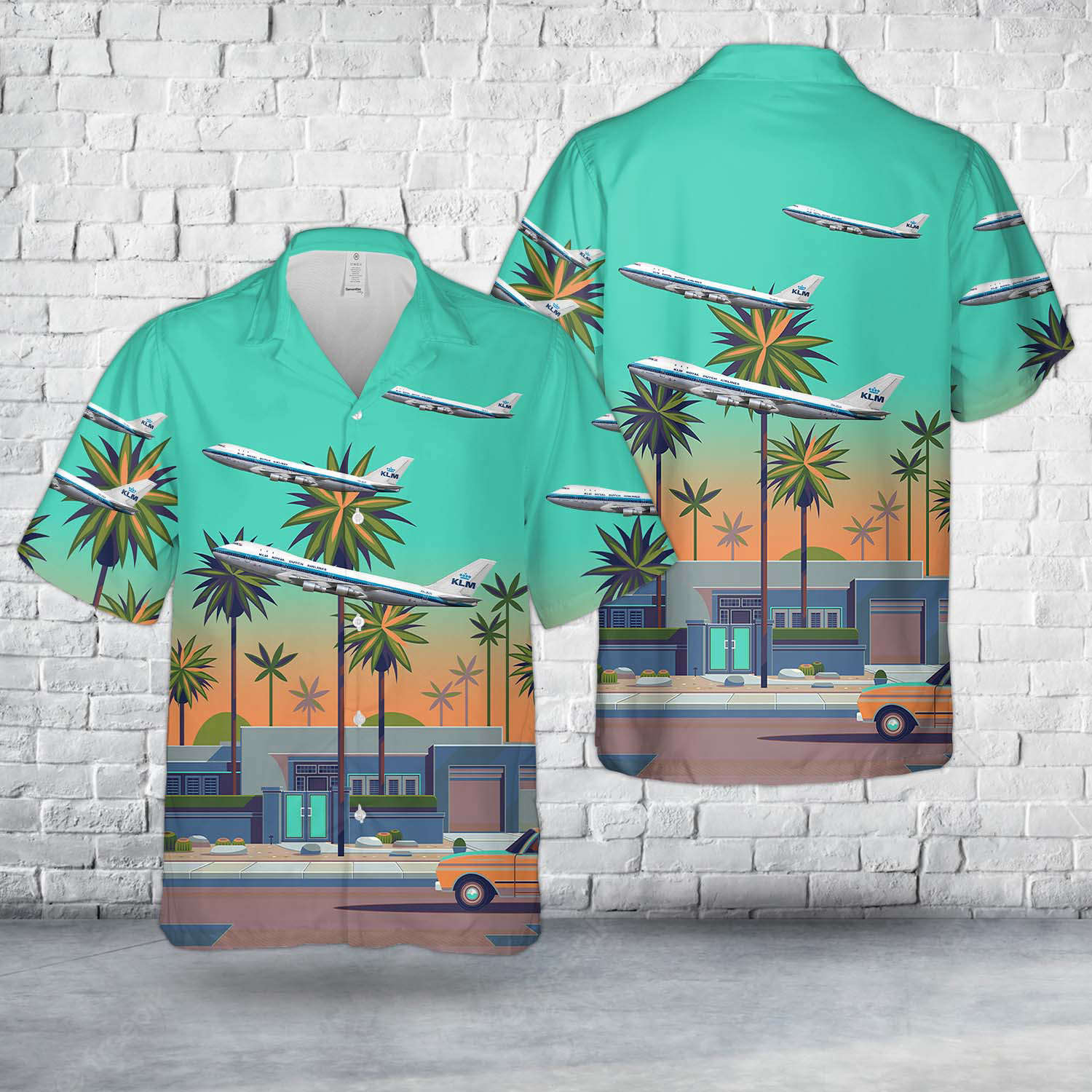 KLM Royal Dutch Airlines “Mississippi” Boeing 747-206B PH-BUA Hawaiian Shirt Gift for Men Dad Father Gift for Men Dad Father
