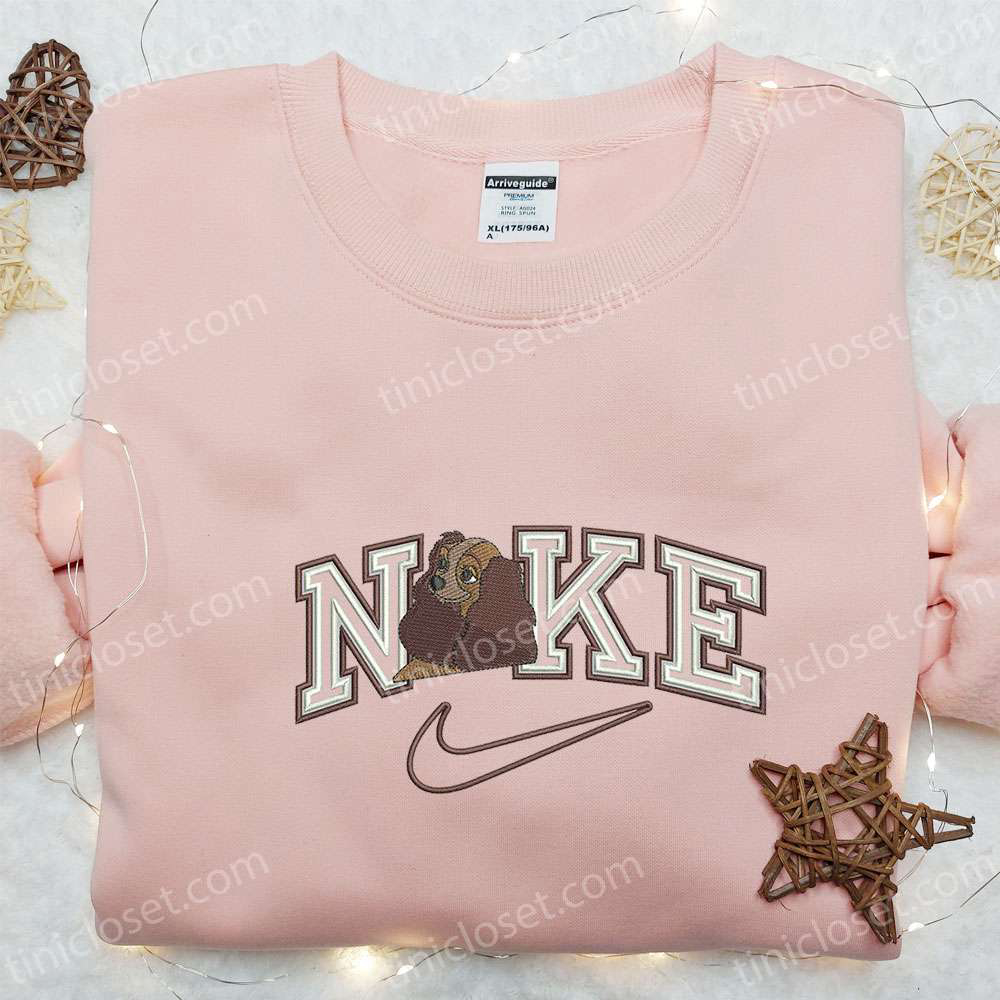 Lady x Nike Cartoon & Disney Characters Embroidered Shirt – Trendy Nike Inspired Design