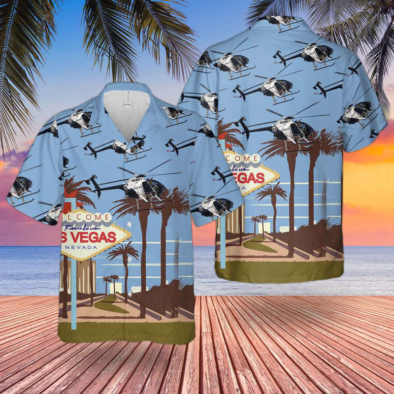 Las Vegas Metropolitian Police MD Helicopters MD-530F Lifter Hawaiian Shirt Gift for Men Dad Father Gift for Men Dad Father