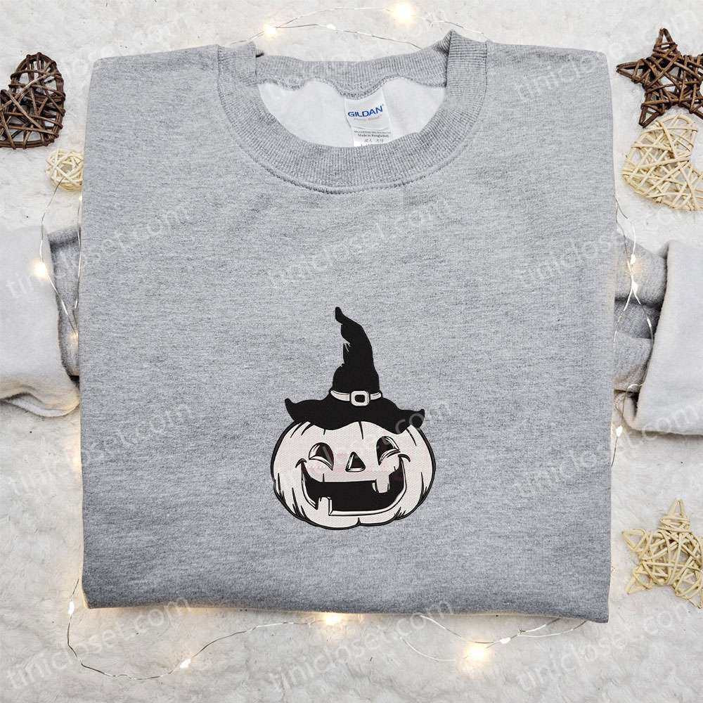 Hilarious Halloween Pumpkin Embroidered Shirt – Funny & Cool Halloween Attire