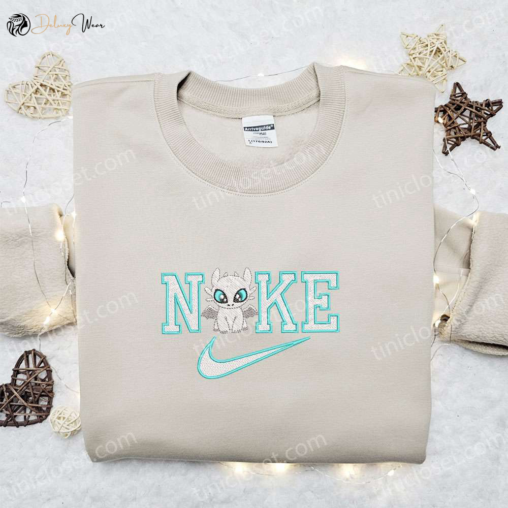 Disney Light Fury x Nike Cartoon Hoodie & Embroidered Shirt: Best Family Gift Ideas
