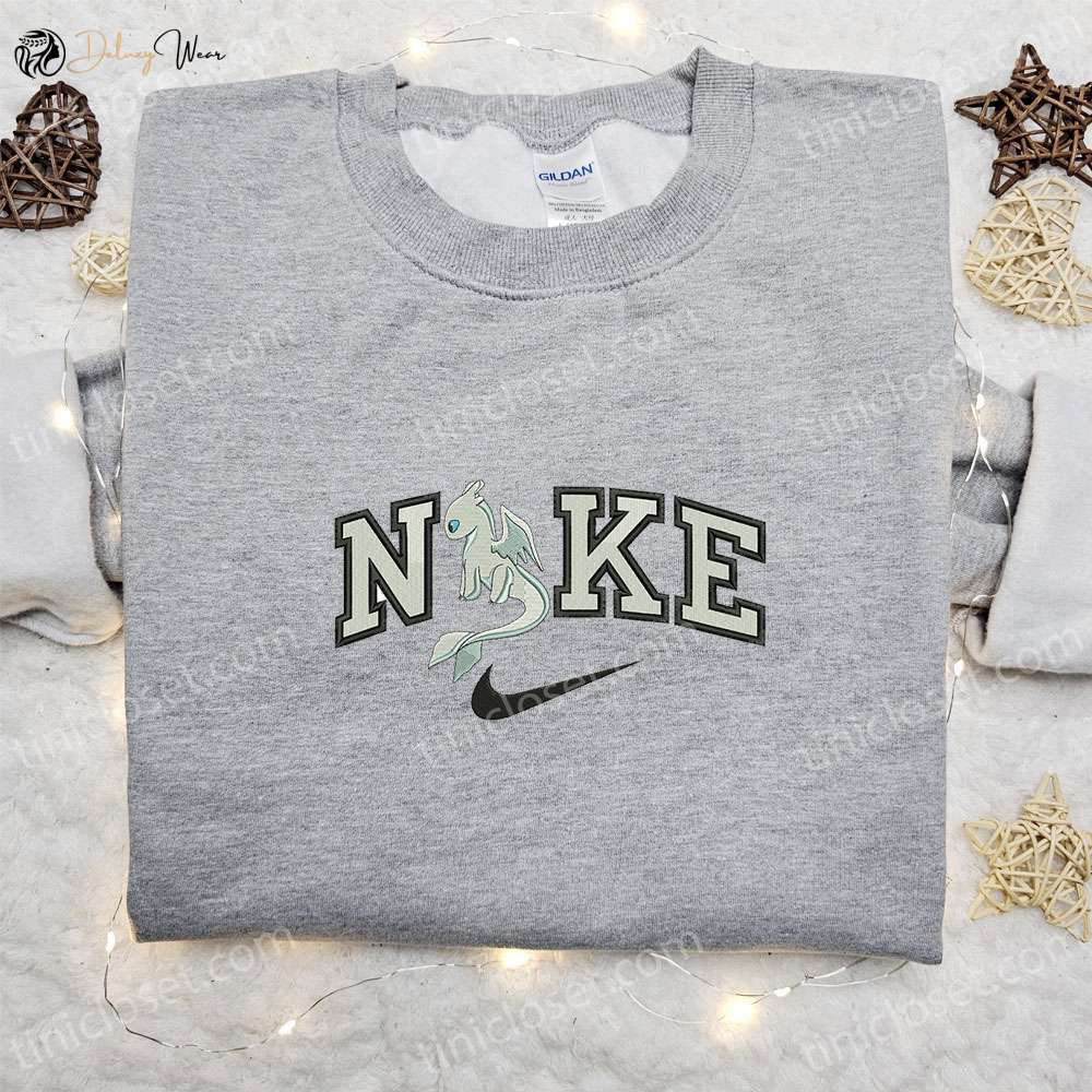 Disney x Nike Light Fury Embroidered T-Shirt: Cartoon Characters & Nike Inspired Design