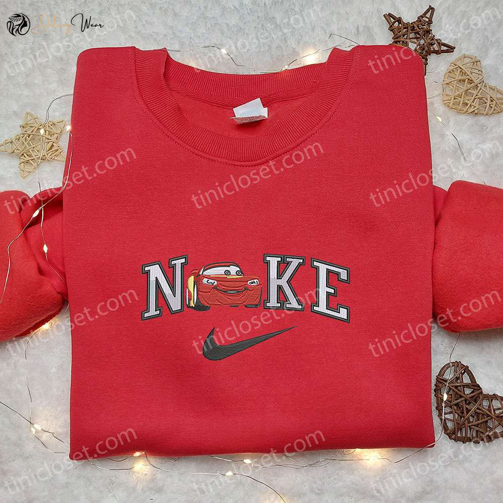 Disney Lightning Mcqueen x Nike Embroidered Shirt – Cartoon Characters Inspired by Nike