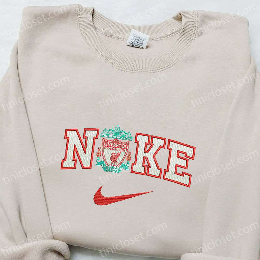 Stylish Liverpool x Nike Sport Embroidered Shirt: Perfect for Football Club Fans Nike Inspired