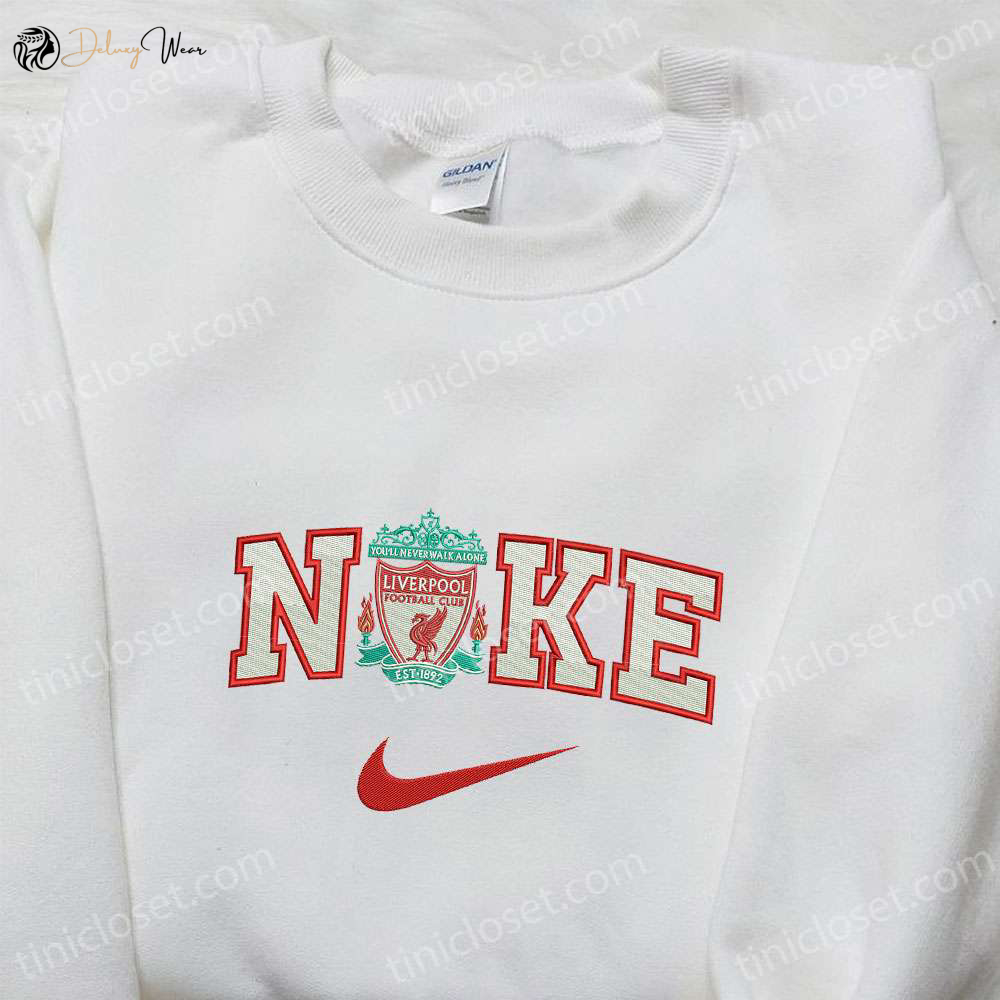 Stylish Liverpool x Nike Sport Embroidered Shirt: Perfect for Football Club Fans Nike Inspired