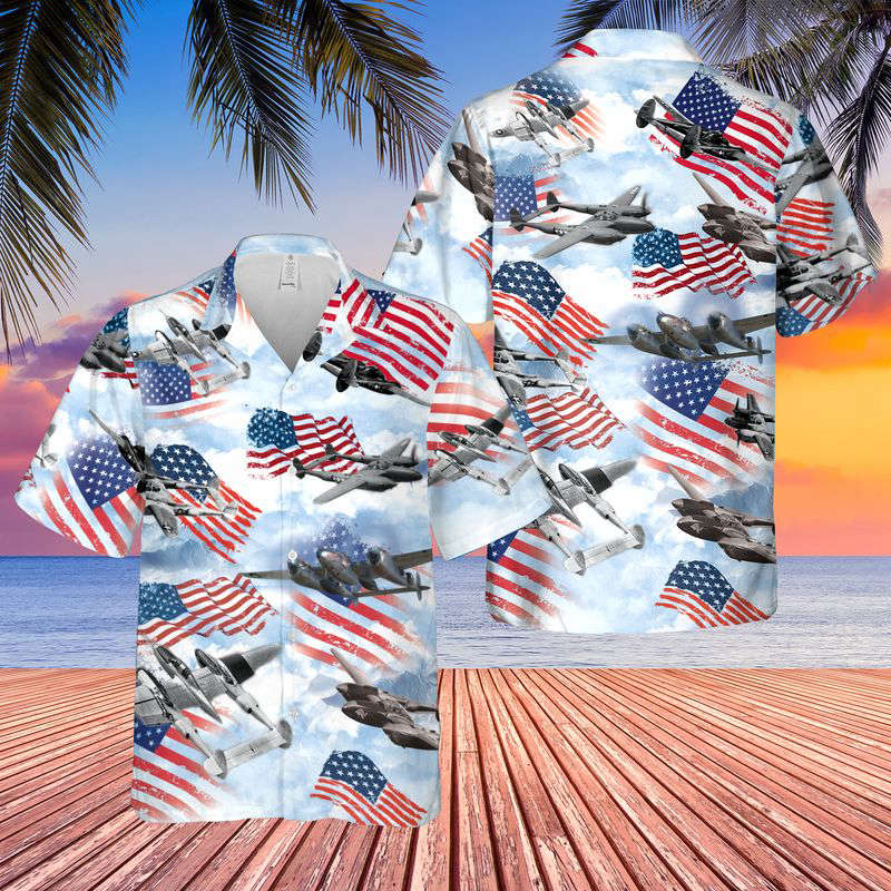 Lockheed P-38 Lightnings Hawaiian Shirt Gift for Men Dad Father Gift for Men Dad Father