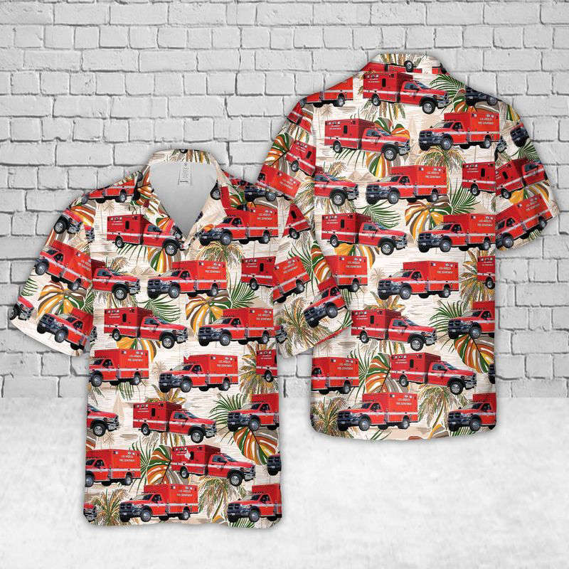 Los Angeles County California EMS Hawaiian Shirt Gift for Men Dad Father Gift for Men Dad Father