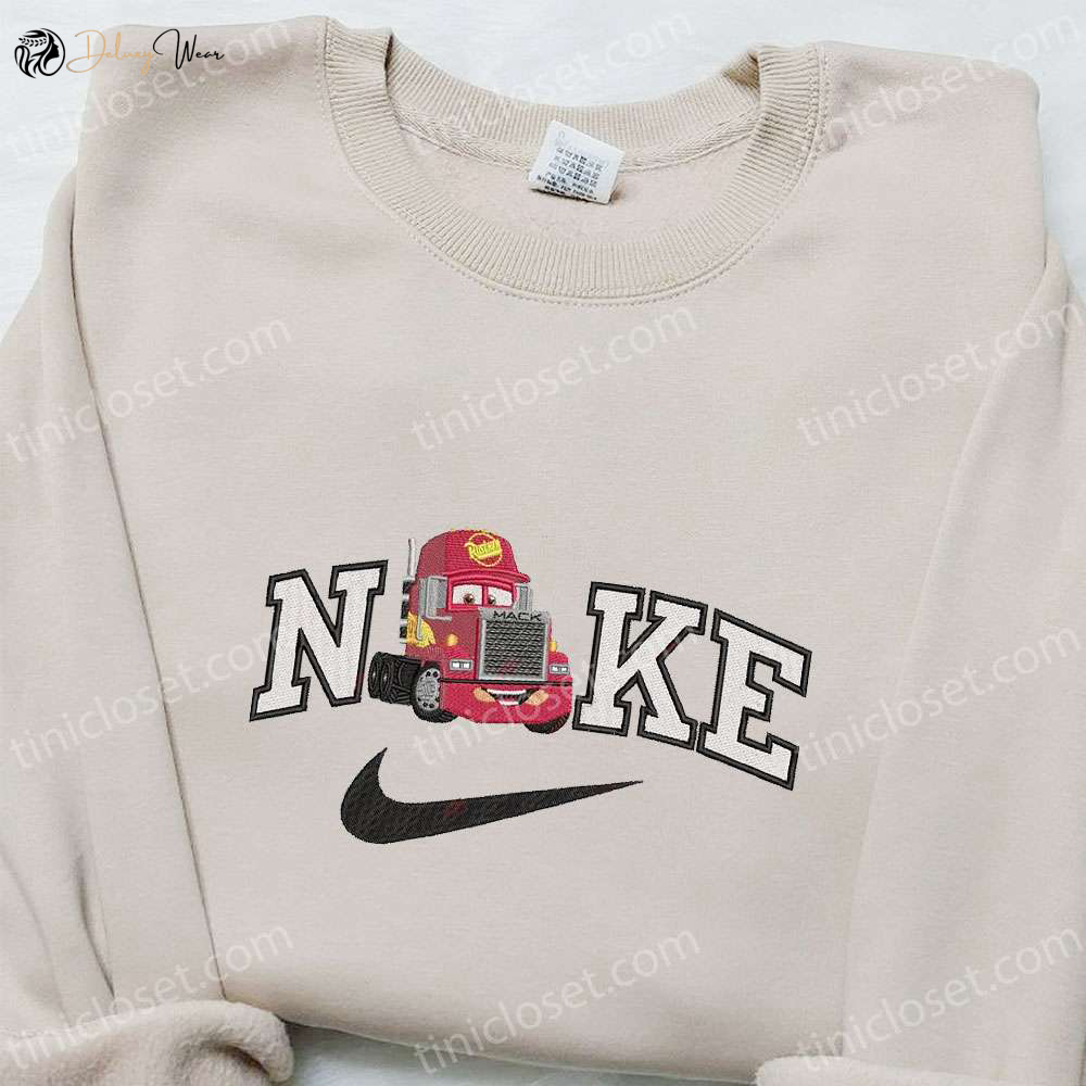 Mack Truck x Nike Cartoon Embroidered Sweatshirt & Disney Characters T-shirt: Best Family Gift Ideas