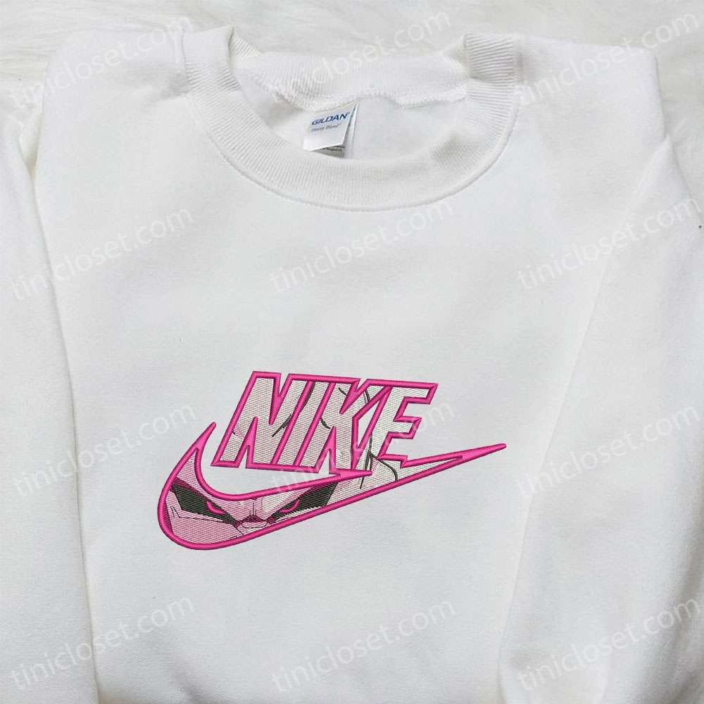 Majin Buu x Nike Anime Embroidered Shirt: Dragon Ball & Nike Inspired Design