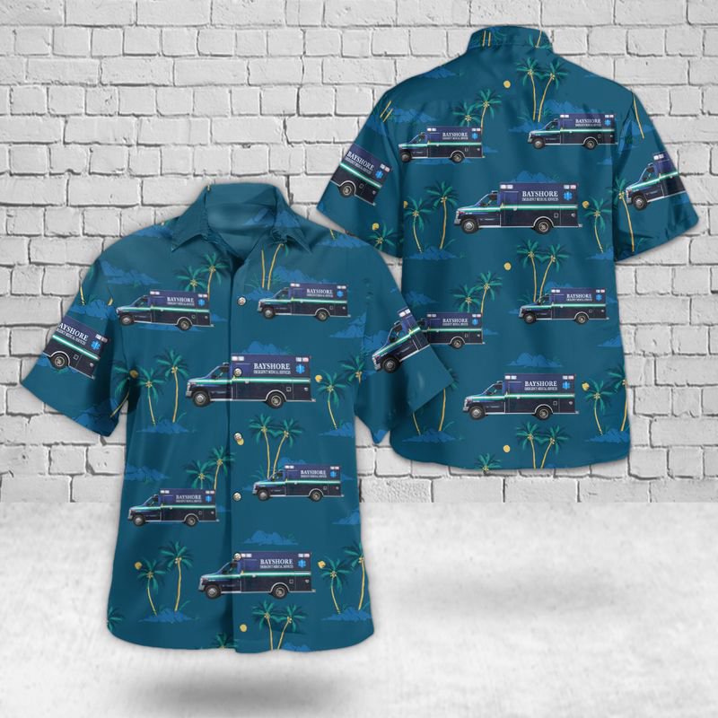 Matawan, New Jersey, Bayshore EMS Hawaiian Shirt Gift for Men Dad Father Gift for Men Dad Father
