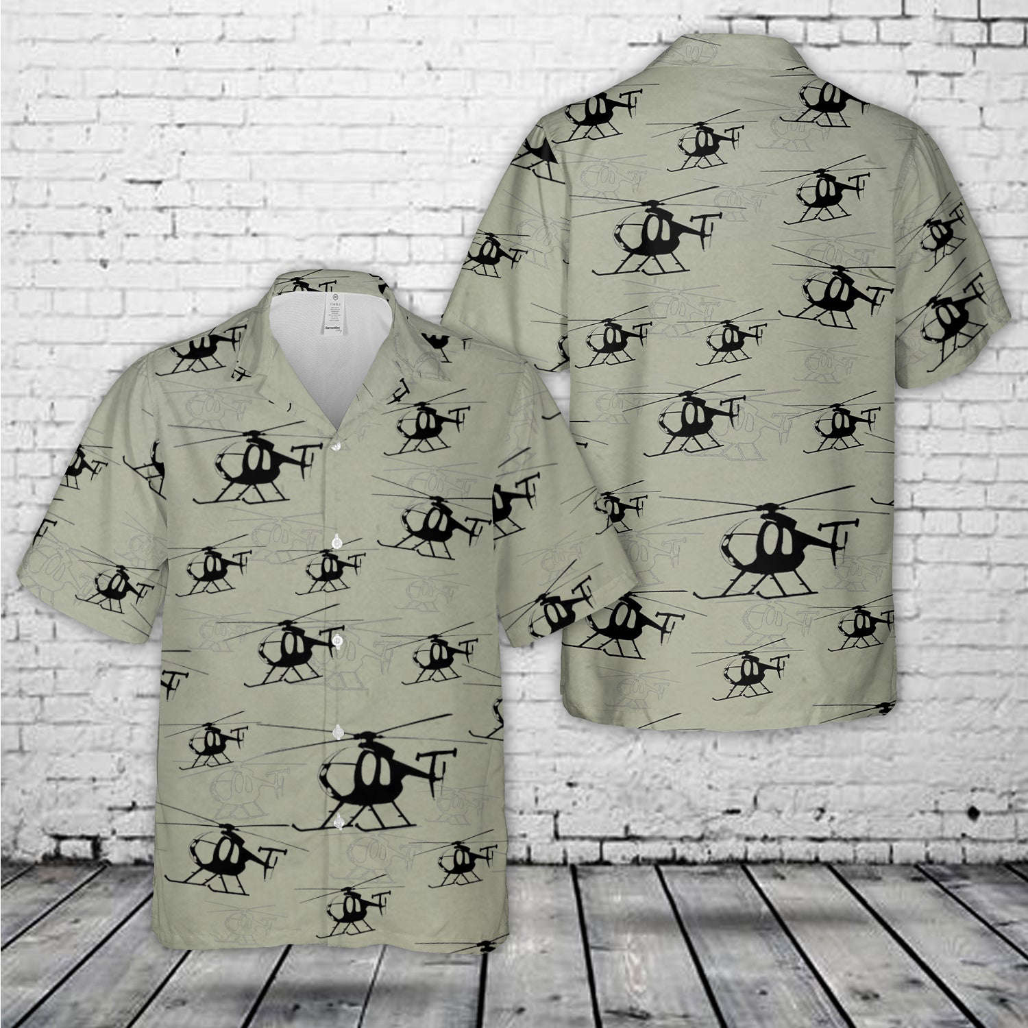 MD500 D Helicopter Silhouette Hawaiian Shirt Gift for Men Dad Father Gift for Men Dad Father