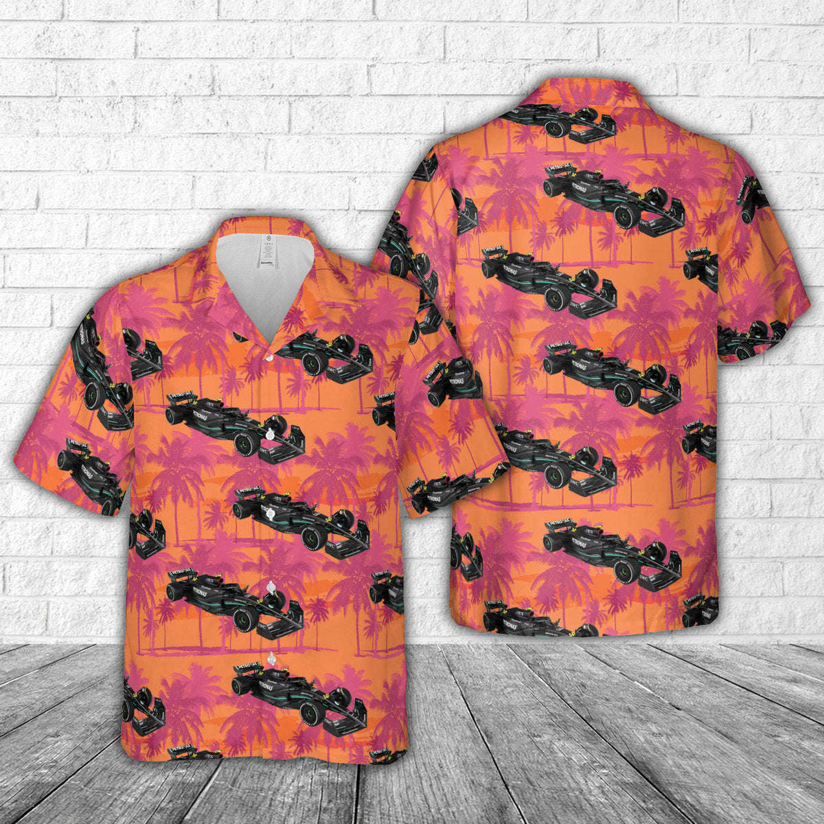 Mercedes W14 F1 Formula One 2023 Hawaiian Shirt Gift for Men Dad Father Gift for Men Dad Father