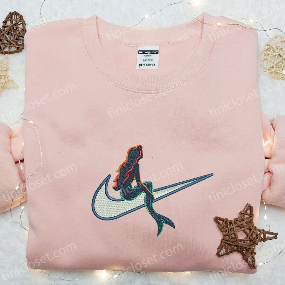 Mermaid x Swoosh Embroidered Shirt – Nike Inspired Best Family Gift