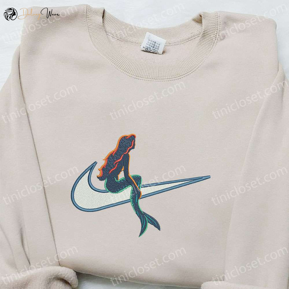 Mermaid x Swoosh Embroidered Shirt – Nike Inspired Best Family Gift