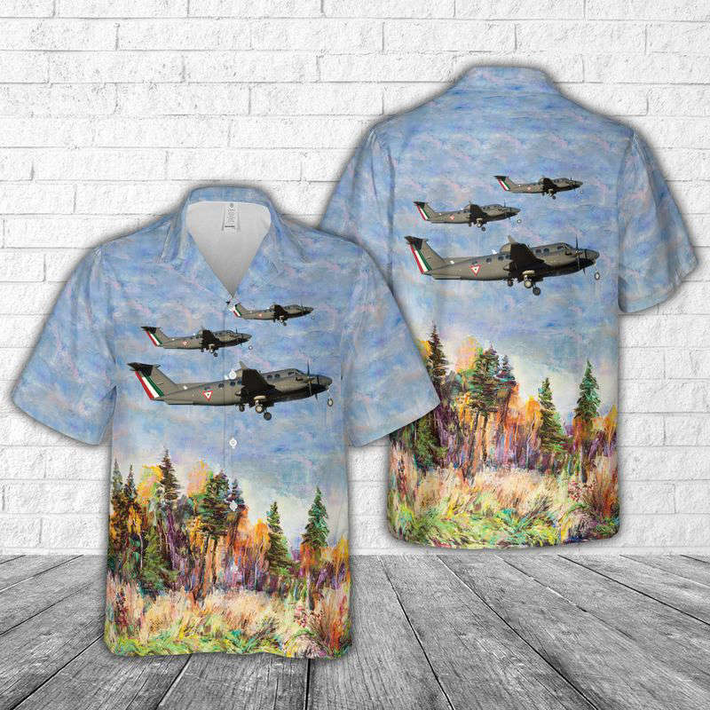 Mexican Air Force Beechcraft 350ER King Air (B300) Hawaiian Shirt Gift for Men Dad Father Gift for Men Dad Father