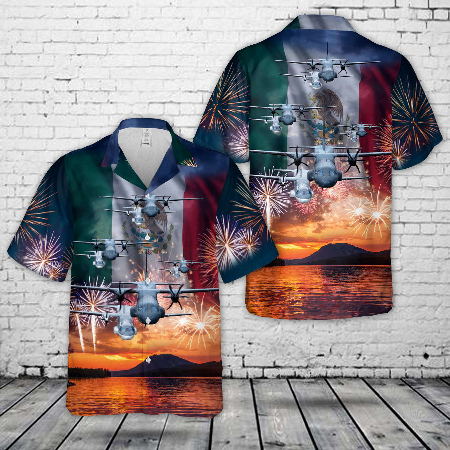 Mexican Air Force CASA C-295M During Mexico’s Independence Day Hawaiian Shirt Gift for Men Dad Father Gift for Men Dad Father
