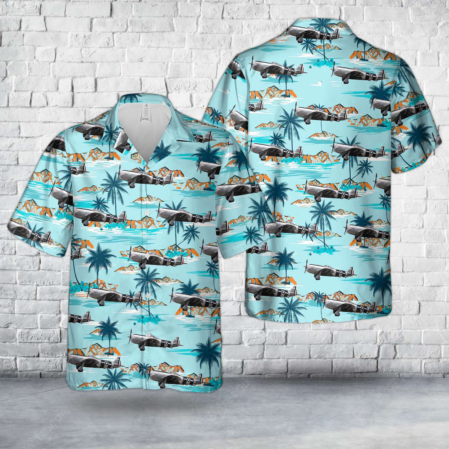 Mexican Air Force P-47D Thunderbolt Hawaiian Shirt Gift for Men Dad Father Gift for Men Dad Father