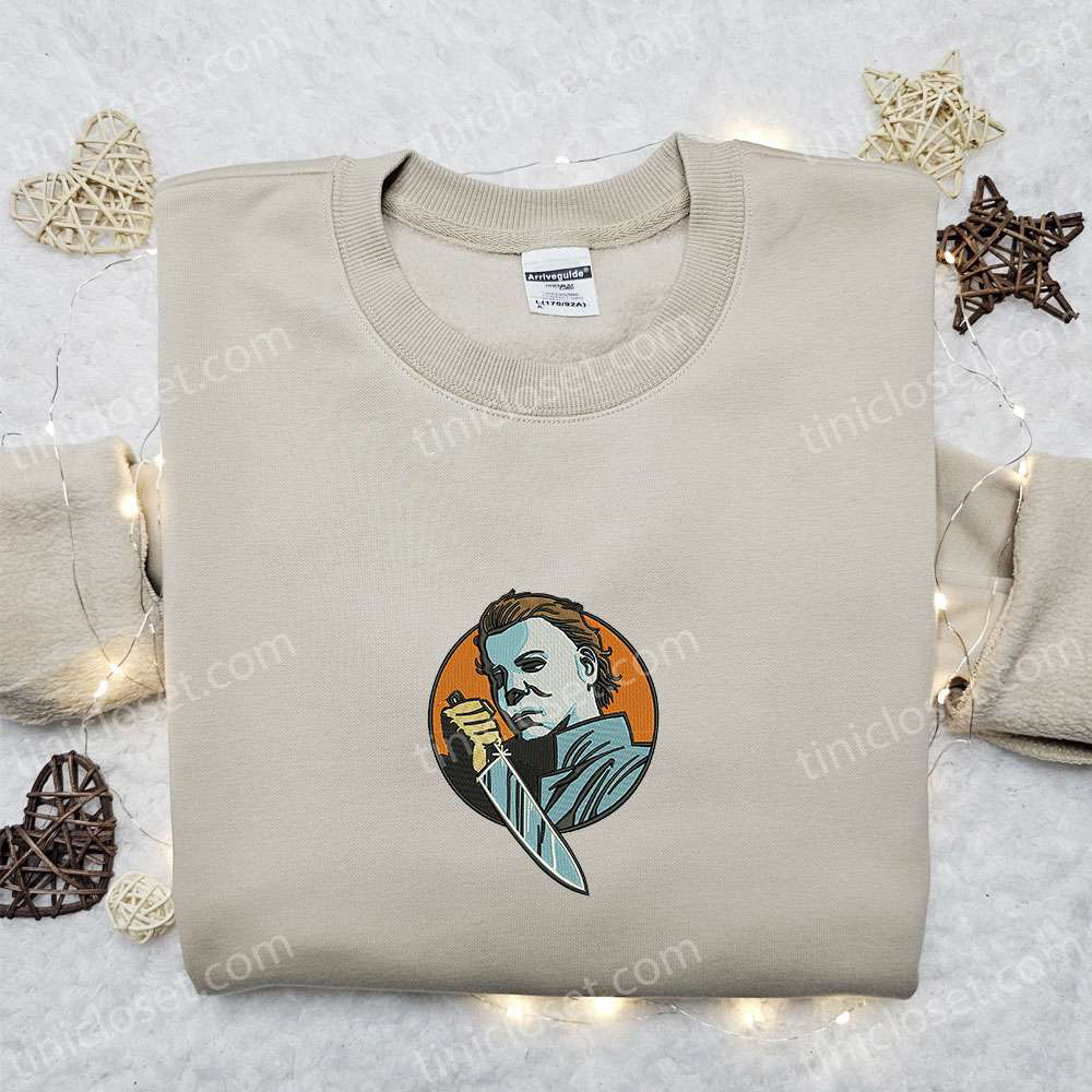 Spooky Michael Myers Embroidered Shirt: Horror Movie Characters Collection
