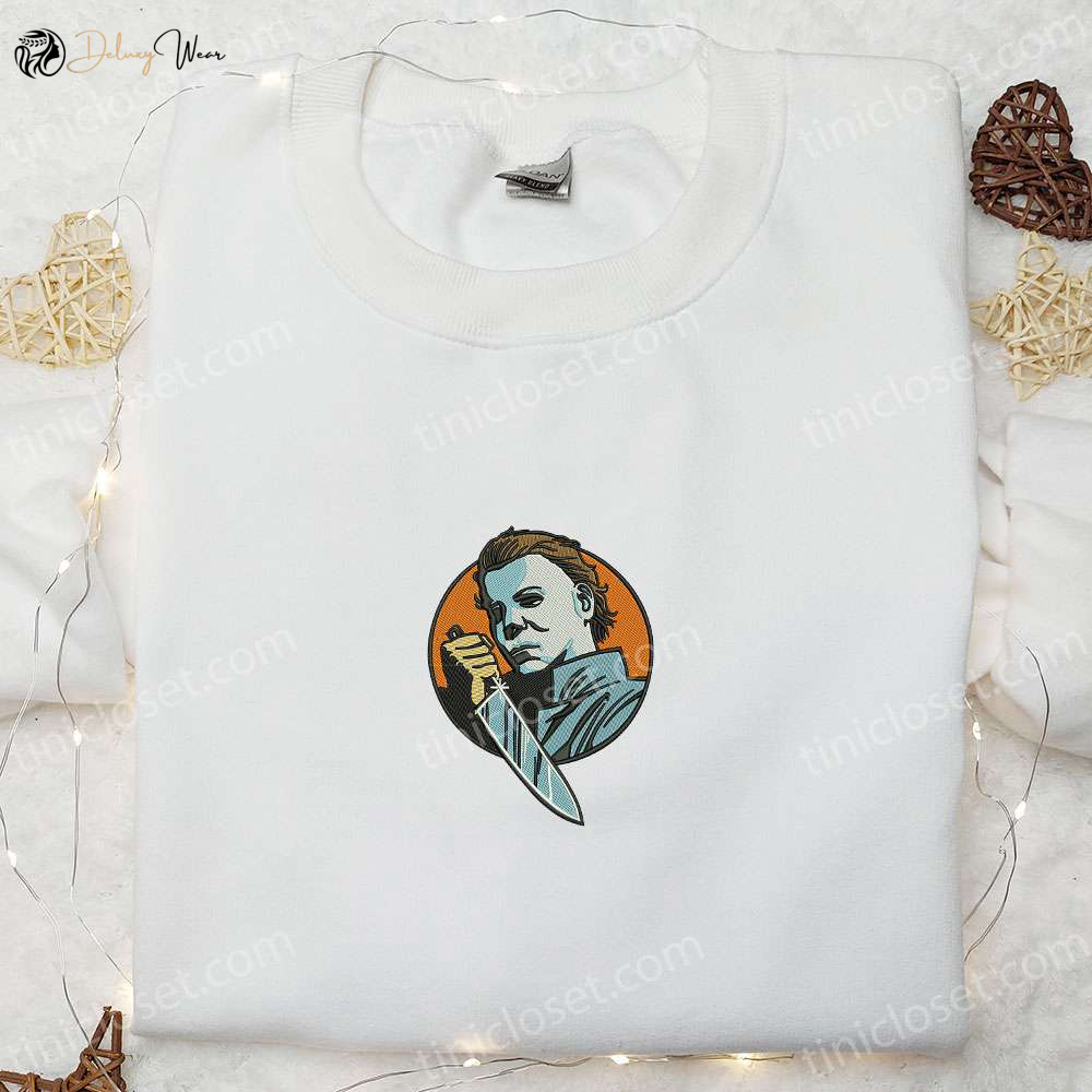 Spooky Michael Myers Embroidered Shirt: Horror Movie Characters Collection