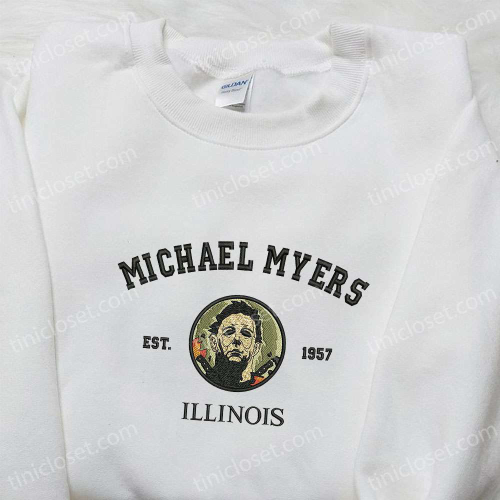 Michael Myers Est 1957 Illinois Embroidered Hoodie – Horror Movie Characters Sweatshirt