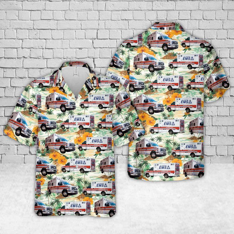 Michigan Tri-Hospital EMS Hawaiian Shirt Gift for Men Dad Father Gift for Men Dad Father