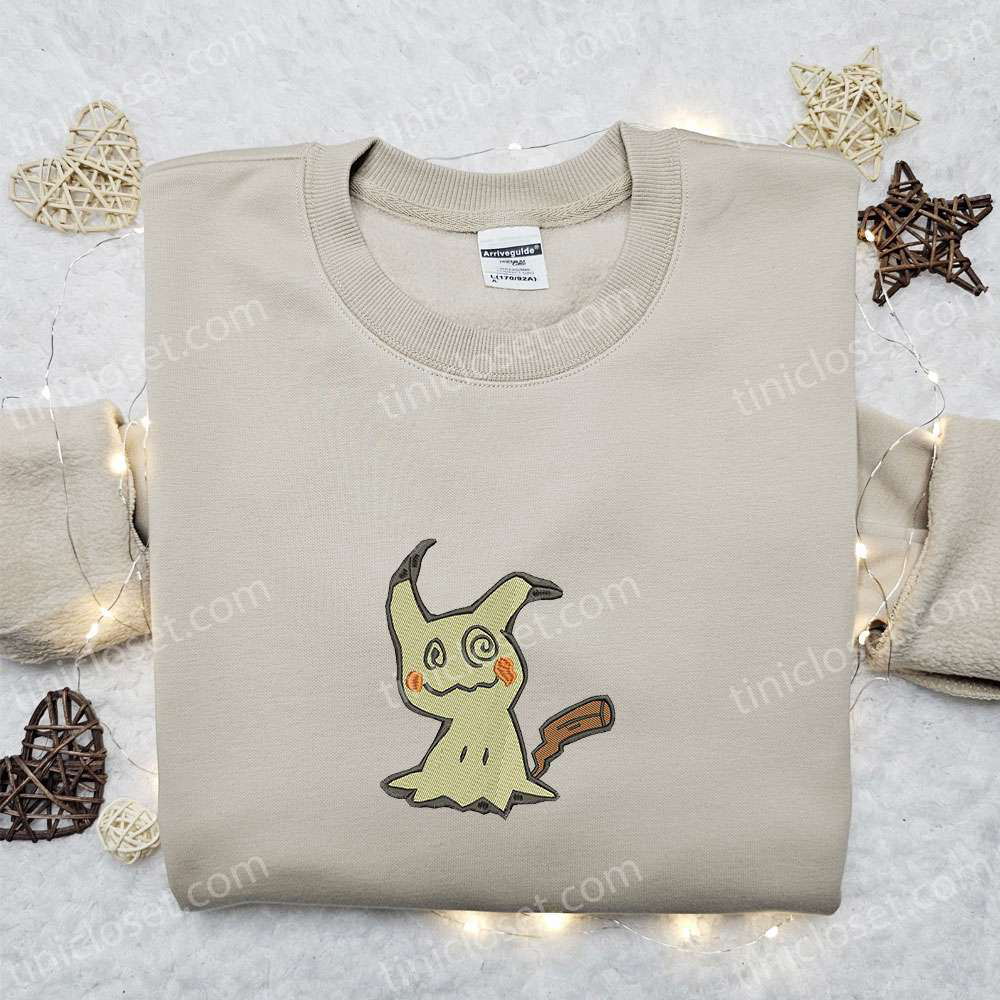 Mimikyu Pokemon Embroidered Shirt Sweatshirt & Anime-Inspired Hoodie: Stylish & Unique Pokemon Apparel