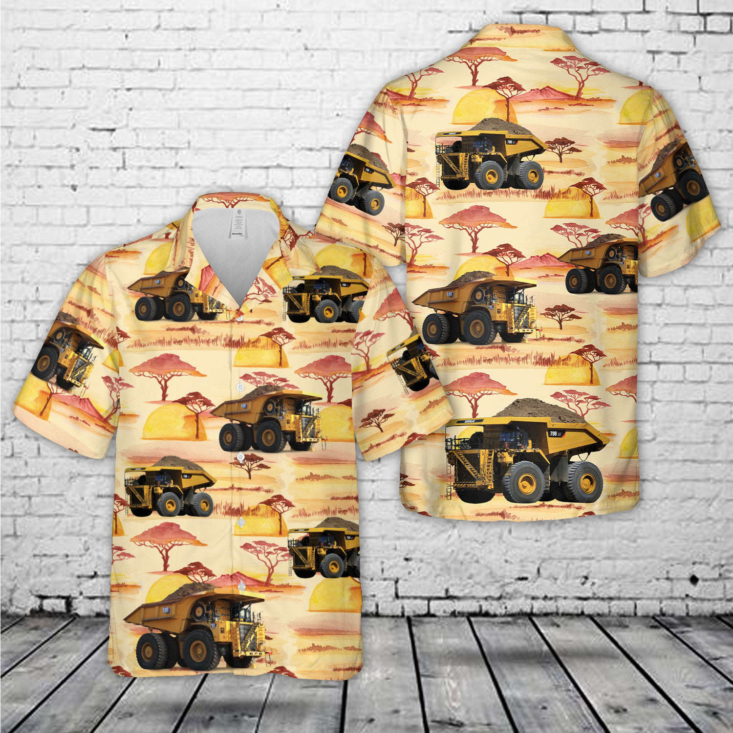 Mining Truck Hawaiian Shirt Gift for Men Dad Father Gift for Men Dad Father