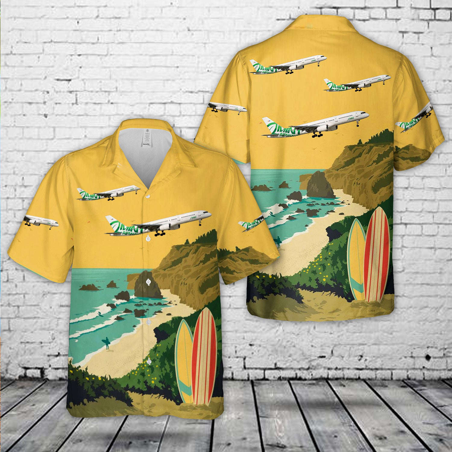 Mint Airways Boeing 757 Hawaiian Shirt Gift for Men Dad Father Gift for Men Dad Father