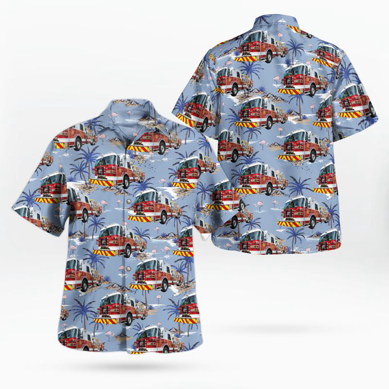 Mishawaka Fire Department, Indiana Hawaiian Shirt Gift for Men Dad Father Gift for Men Dad Father