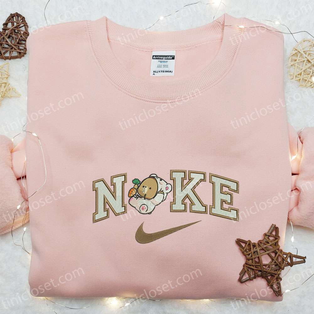 Mocha Bear x Nike Embroidered Shirt: Milk and Mocha Inspired Design