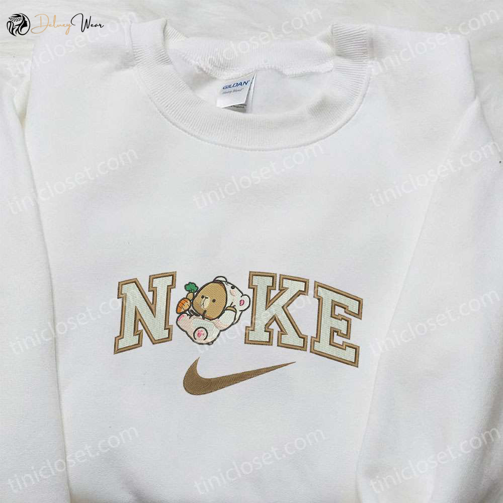 Mocha Bear x Nike Embroidered Shirt: Milk and Mocha Inspired Design
