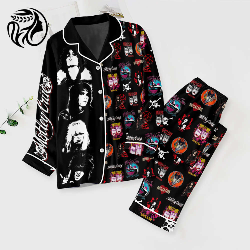 Mötley Crüe Button Down Pajamas Set – Gift for Women – Christmas Gift