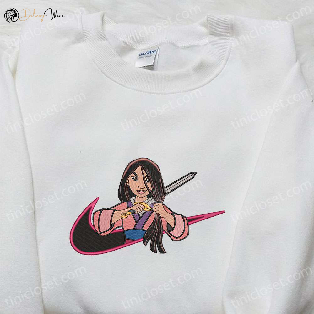 Mulan x Nike Anime & Disney Characters Embroidered Shirt: Unique Nike Inspired Apparel
