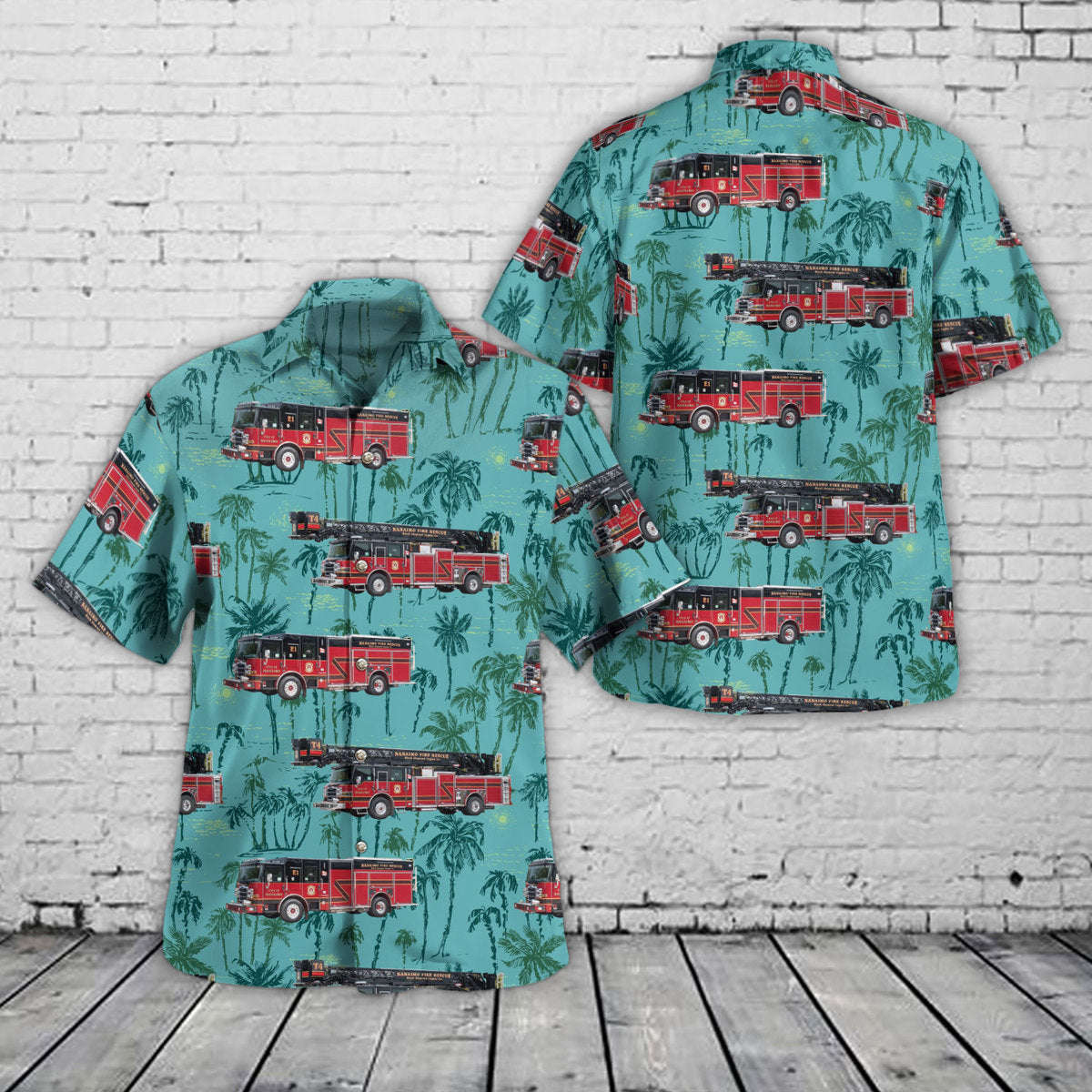 Nanaimo, British Columbia, Canada, Nanaimo Fire Department Hawaiian Shirt Gift for Men Dad Father Gift for Men Dad Father
