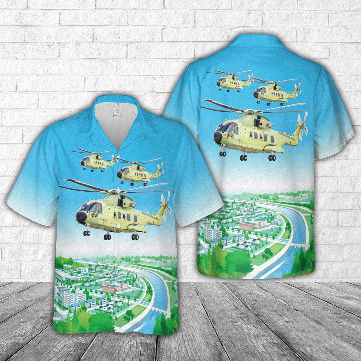 NAWSARH (Norwegian All-Weather Search and Rescue Helicopter) Hawaiian Shirt Gift for Men Dad Father Gift for Men Dad Father
