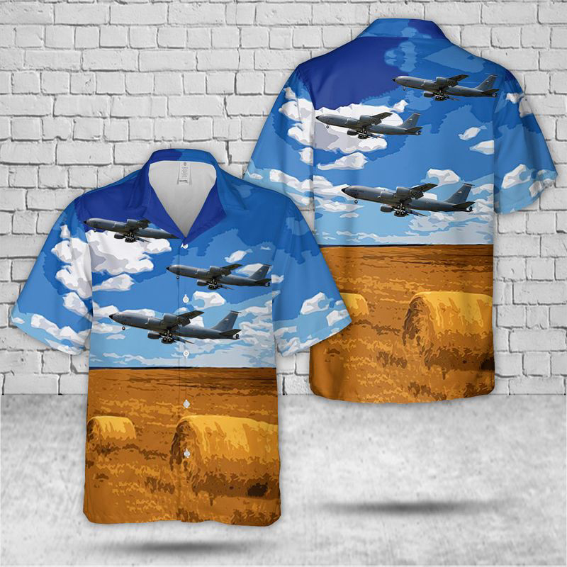 Nebraska Air National Guard 173d Air Refueling Squadron Boeing KC-135 Stratotanker Hawaiian Shirt Gift for Men Dad Father Gift for Men Dad Father