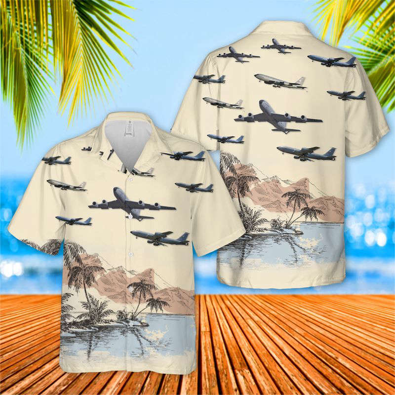 Nebraska Air National Guard Boeing KC-135R Stratotanker 59-1495 Hawaiian Shirt Gift for Men Dad Father Gift for Men Dad Father