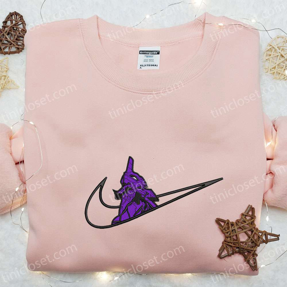 Neon Genesis Evangelion x Swoosh Embroidered Shirt: Nike-Inspired Best Family Gift