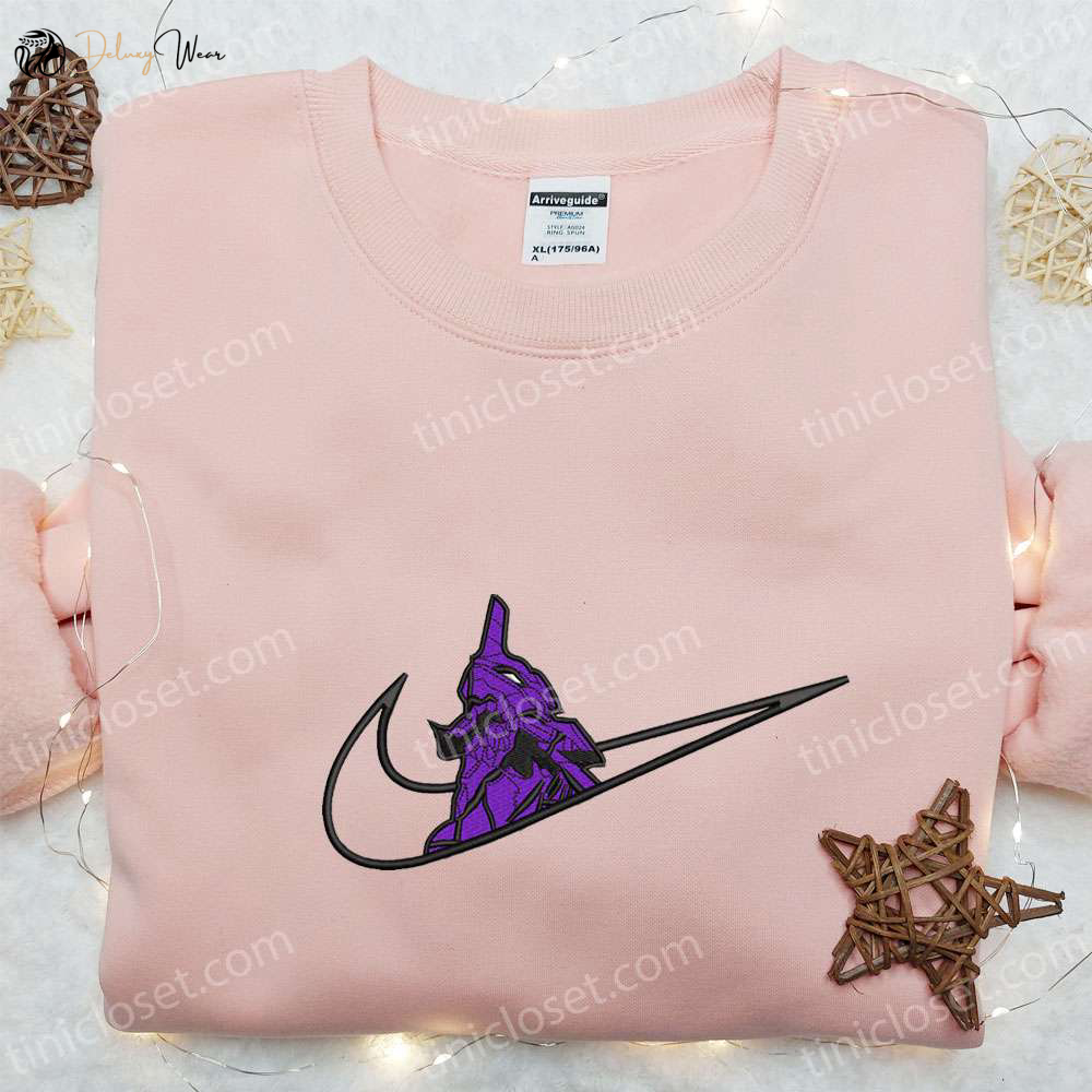 Neon Genesis Evangelion x Swoosh Embroidered Shirt: Nike-Inspired Best Family Gift