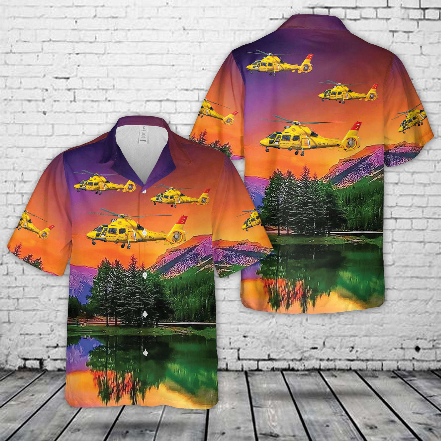 Netherlands Coast Guard Aérospatiale SA 365N3 Dauphin 2 Hawaiian Shirt Gift for Men Dad Father Gift for Men Dad Father