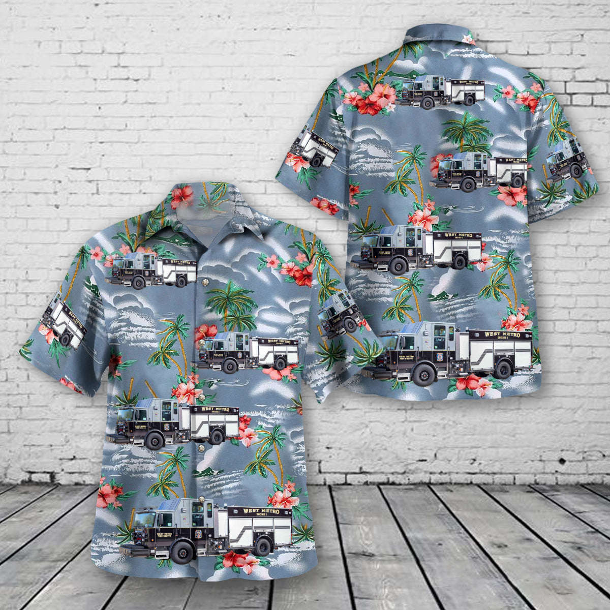 New Hope, Minnesota, West Metro Fire-Rescue District Hawaiian Shirt Gift for Men Dad Father Gift for Men Dad Father