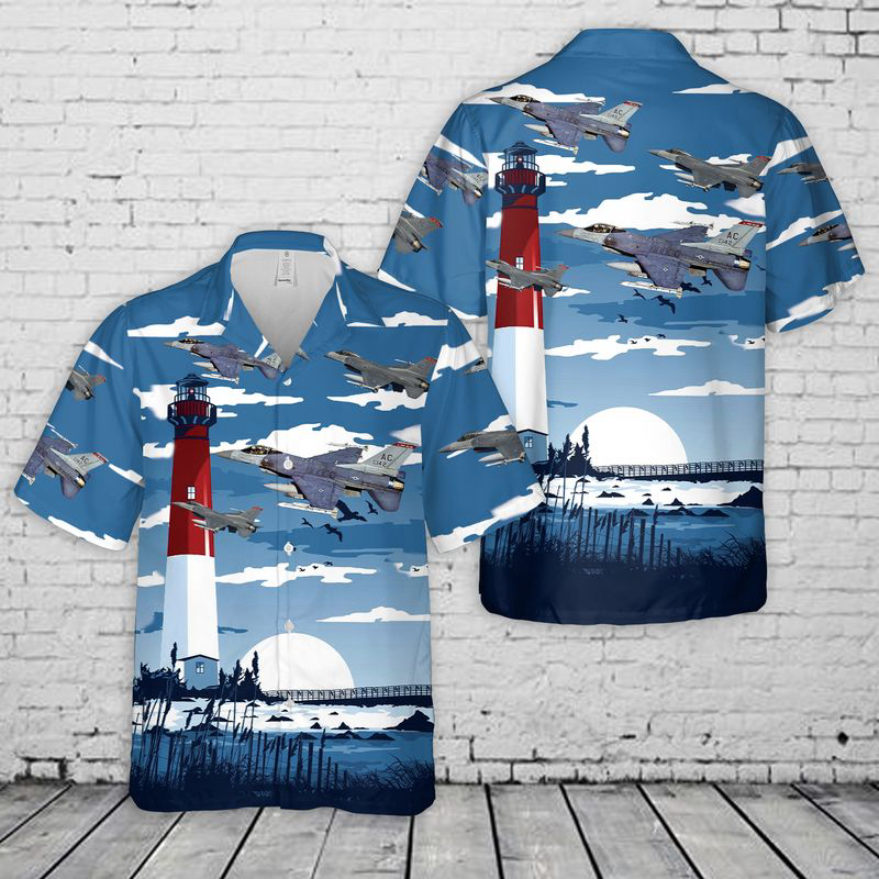 New Jersey Air National Guard 177th Fighter Wing F-16 Fighting Falcons Hawaiian Shirt Gift for Men Dad Father Gift for Men Dad Father