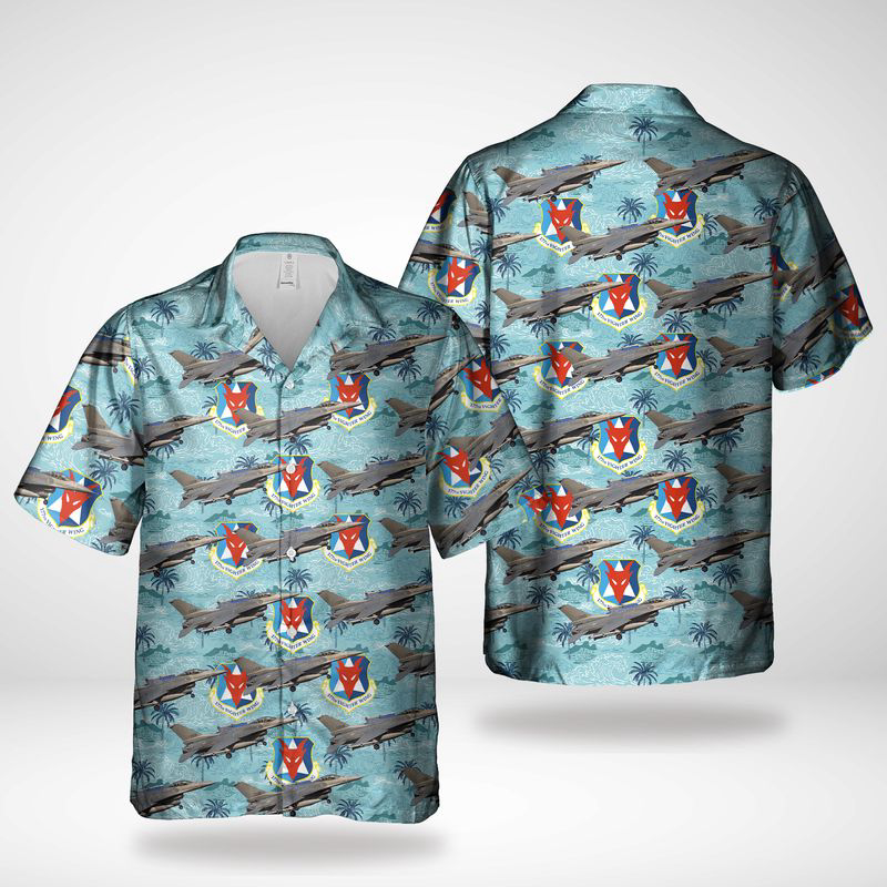 New Jersey Air National Guard, 177th Fighter Wing F-16C Fighting Falcons Hawaiian Shirt Gift for Men Dad Father Gift for Men Dad Father