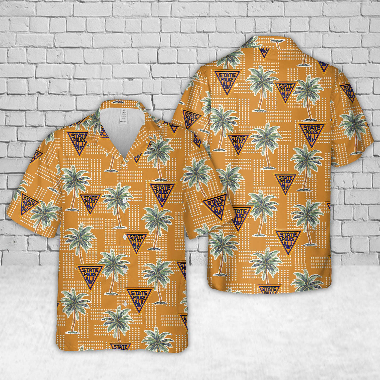 New Jersey State Police Patch Hawaiian Shirt Gift for Men Dad Father Gift for Men Dad Father