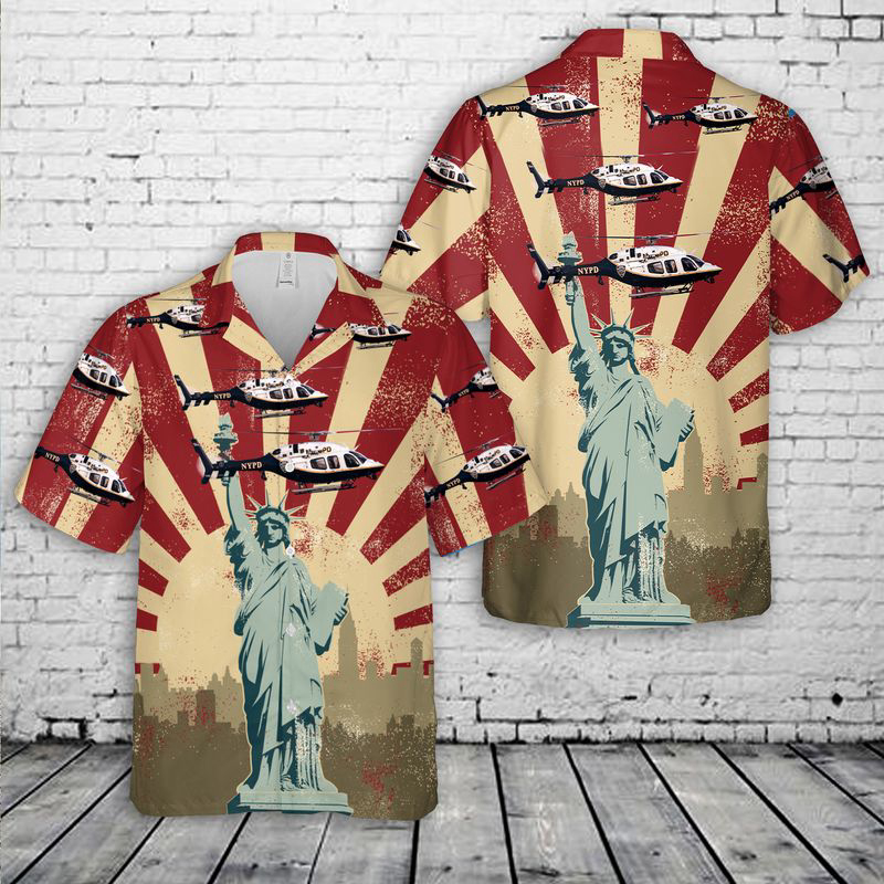 New York City Police Bell 429 Global Ranger Hawaiian Shirt Gift for Men Dad Father Gift for Men Dad Father