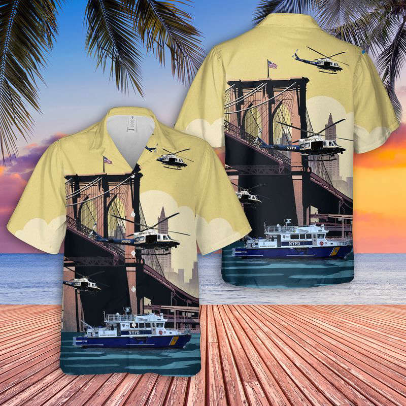 New York City Police Vehicles Hawaiian Shirt Gift for Men Dad Father Gift for Men Dad Father