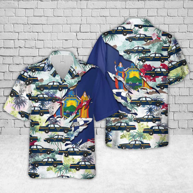New York State Police Hawaiian Shirt Gift for Men Dad Father Gift for Men Dad Father